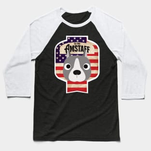 American Staffordshire Terrier - Distressed Union Jack Amstaff Beer Label Design Baseball T-Shirt